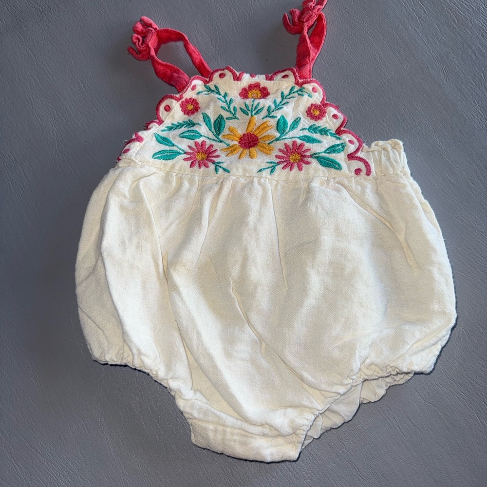 Haute Hippie Kids Coral‎ and White Romper